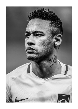 Poster Neymar Jr Brazil 2016 B&W