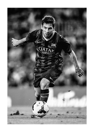 Poster Lionel Messi FC Barcelona 2013 B&W No2