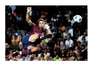 Poster Zlatan Ibrahimovic FC barcelona 2009