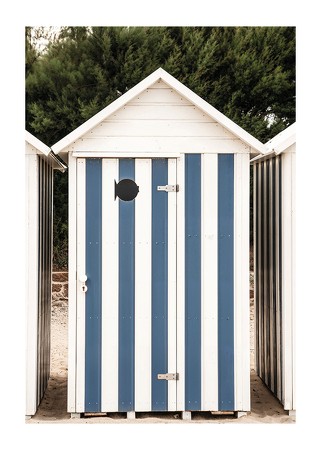 Poster Striped Beach Hut