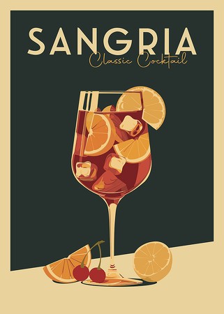 Poster Sangria Vintage Cocktail